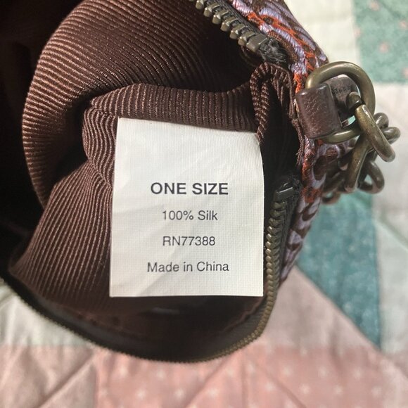 J. Crew Silk Handbag Womens Purple Floral Mini Y2K Shoulder Purse - Picture 4 of 7